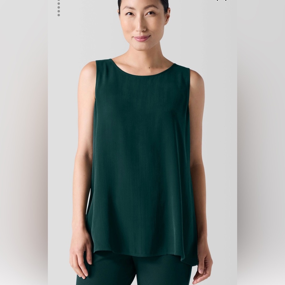 Eileen Fisher Silk Georgette Crepe Ballet Tank